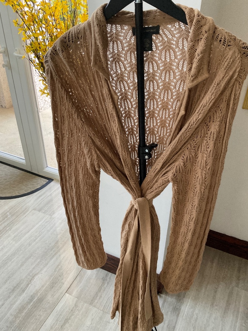 Banana Republic Stunning Embroidered Duster in Tan Size XL